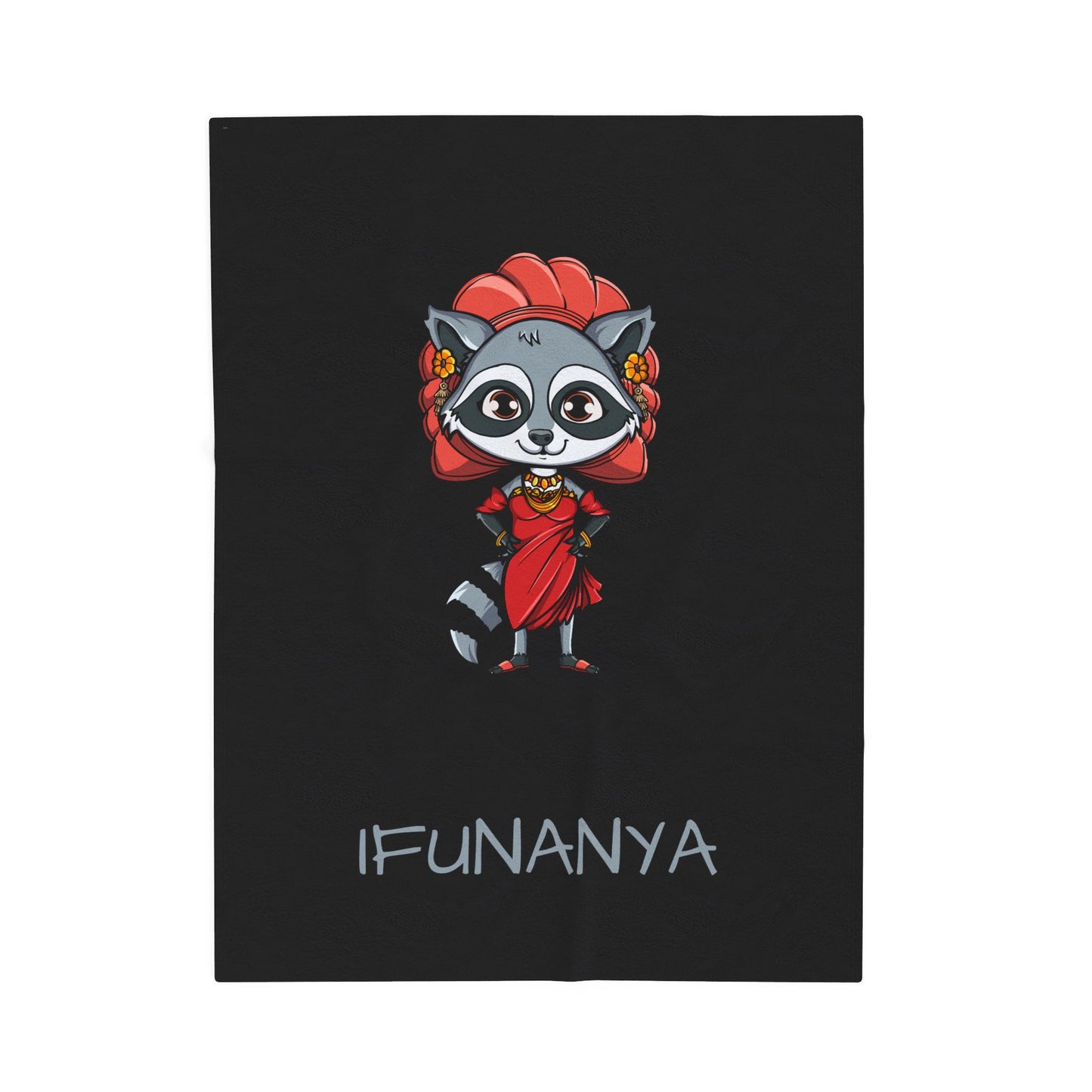 Cozy Children’s Blanket with Ifunanya Design | Custom Plush Throw Inspired by Nigerian-Igbo Art & Imagination | The Cats and The Coons Gift Idea