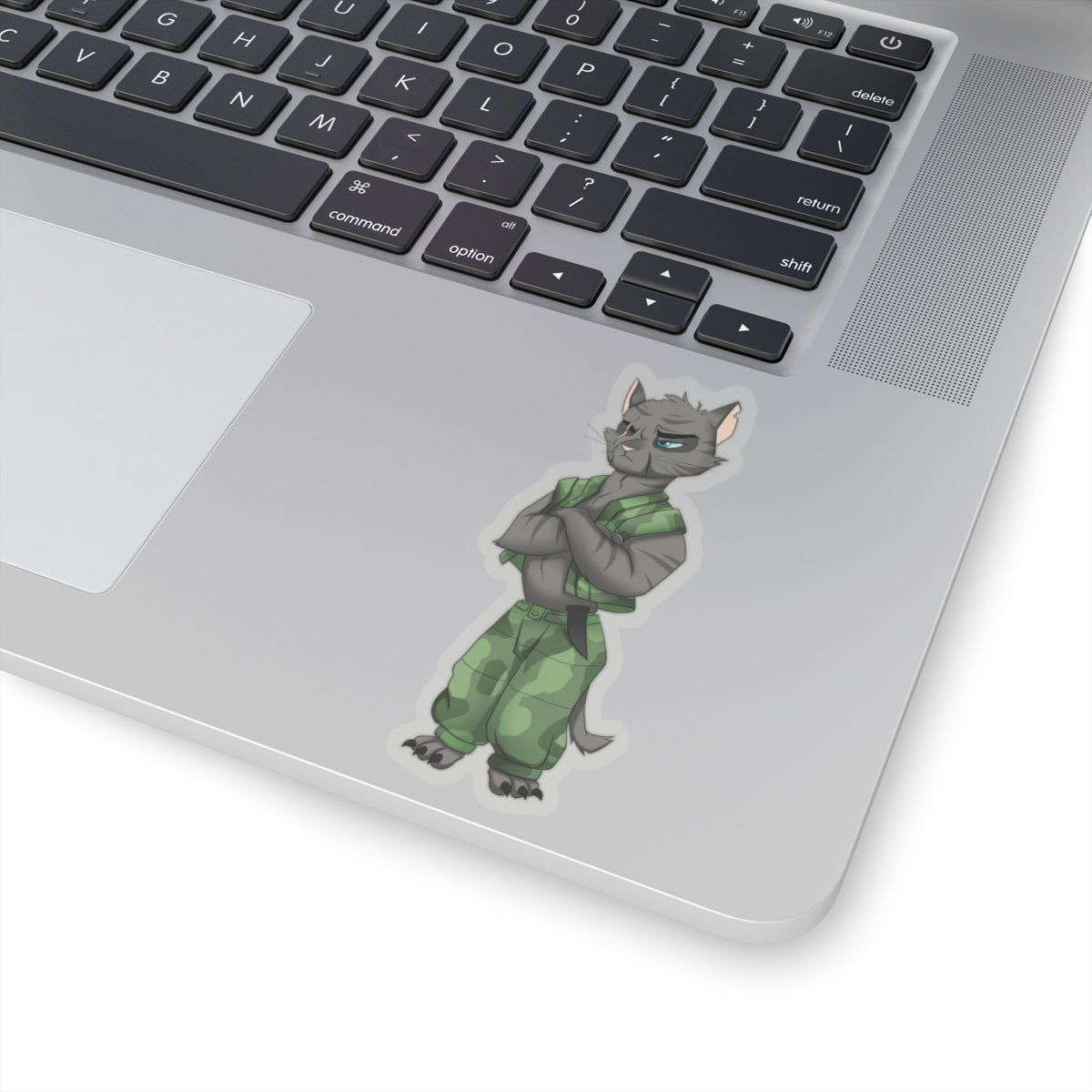 Max Military-Inspired Kiss-Cut Sticker | The Cats and The Coons Laptop Decal | Cool Cat Lover Gift | Symbol of Strength & Loyalty