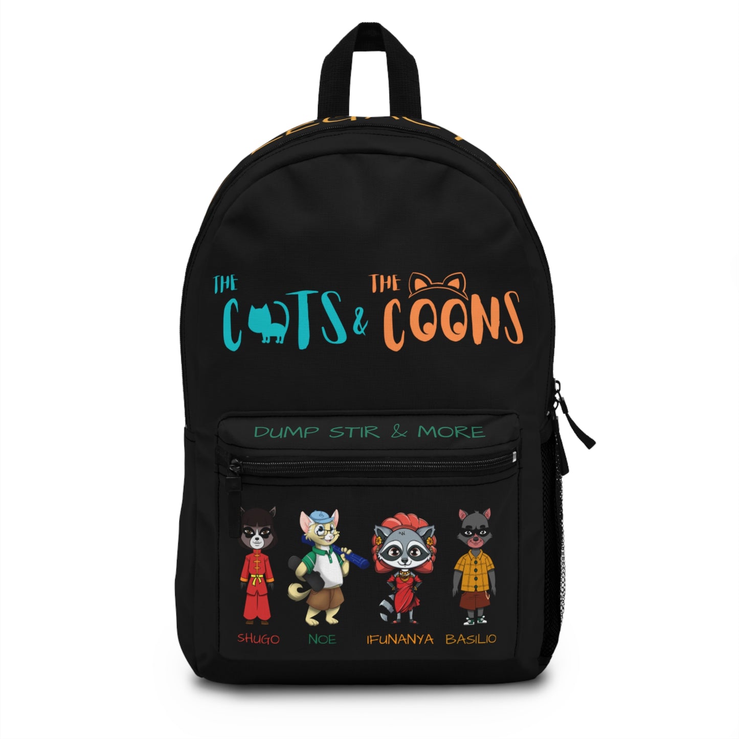 The Cats and The Coons Backpack, Ready to Pack Power for Any Activity, Cute Animal School Bag, Fun Travel Backpack, Whimsical Design for Kids and Adults