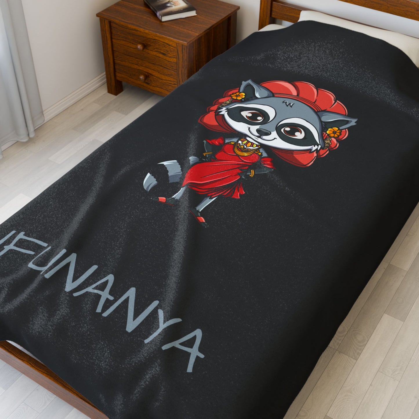 Cozy Children’s Blanket with Ifunanya Design | Custom Plush Throw Inspired by Nigerian-Igbo Art & Imagination | The Cats and The Coons Gift Idea