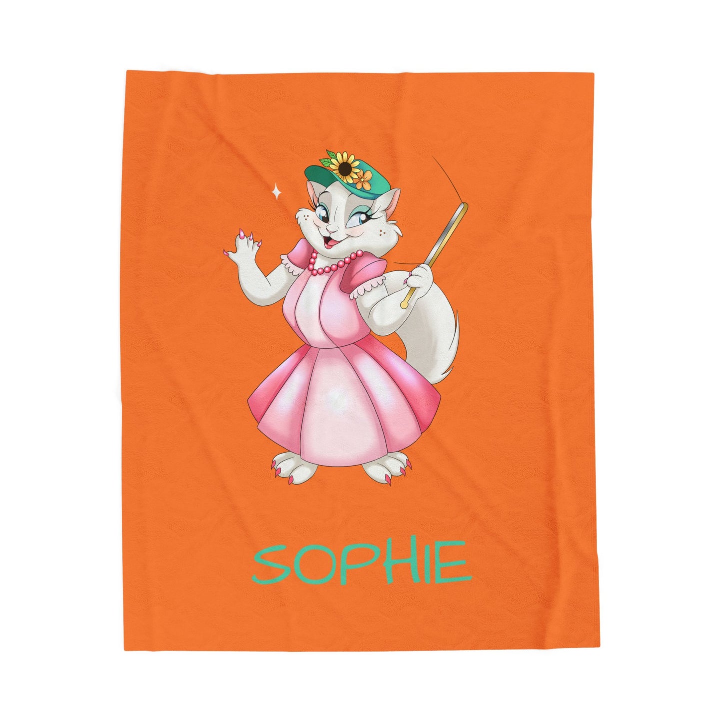 Personalized Plush Blanket Featuring Sophie | Custom Children’s Throw | Cute Baby Gift | The Cats and The Coons Comfort Collection