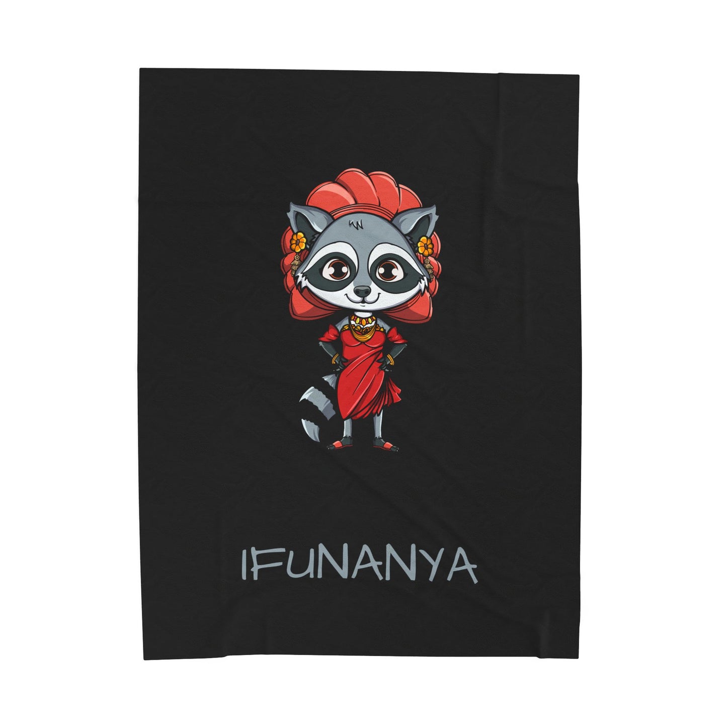 Cozy Children’s Blanket with Ifunanya Design | Custom Plush Throw Inspired by Nigerian-Igbo Art & Imagination | The Cats and The Coons Gift Idea