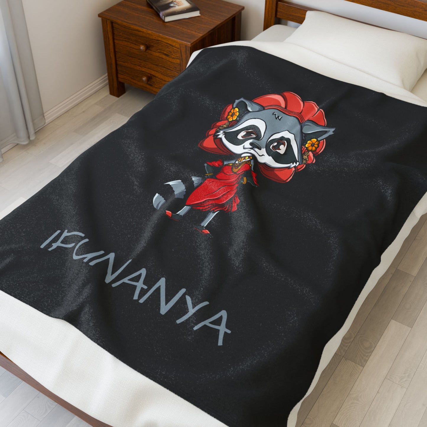 Cozy Children’s Blanket with Ifunanya Design | Custom Plush Throw Inspired by Nigerian-Igbo Art & Imagination | The Cats and The Coons Gift Idea