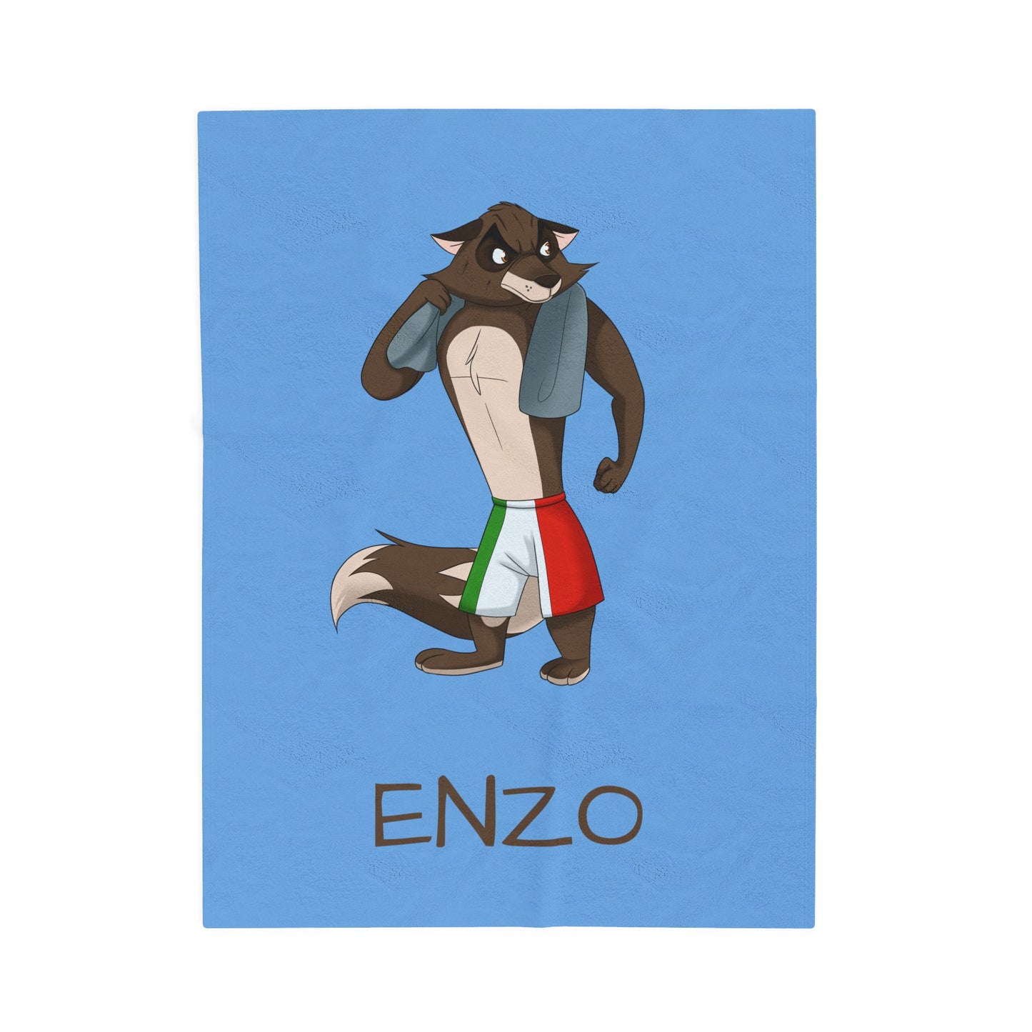 Cozy Custom Plush Blanket Featuring Enzo | Boxing Spirit Meets Heartfelt Comfort | The Cats and The Coons Gift for Little Fighters & Believers