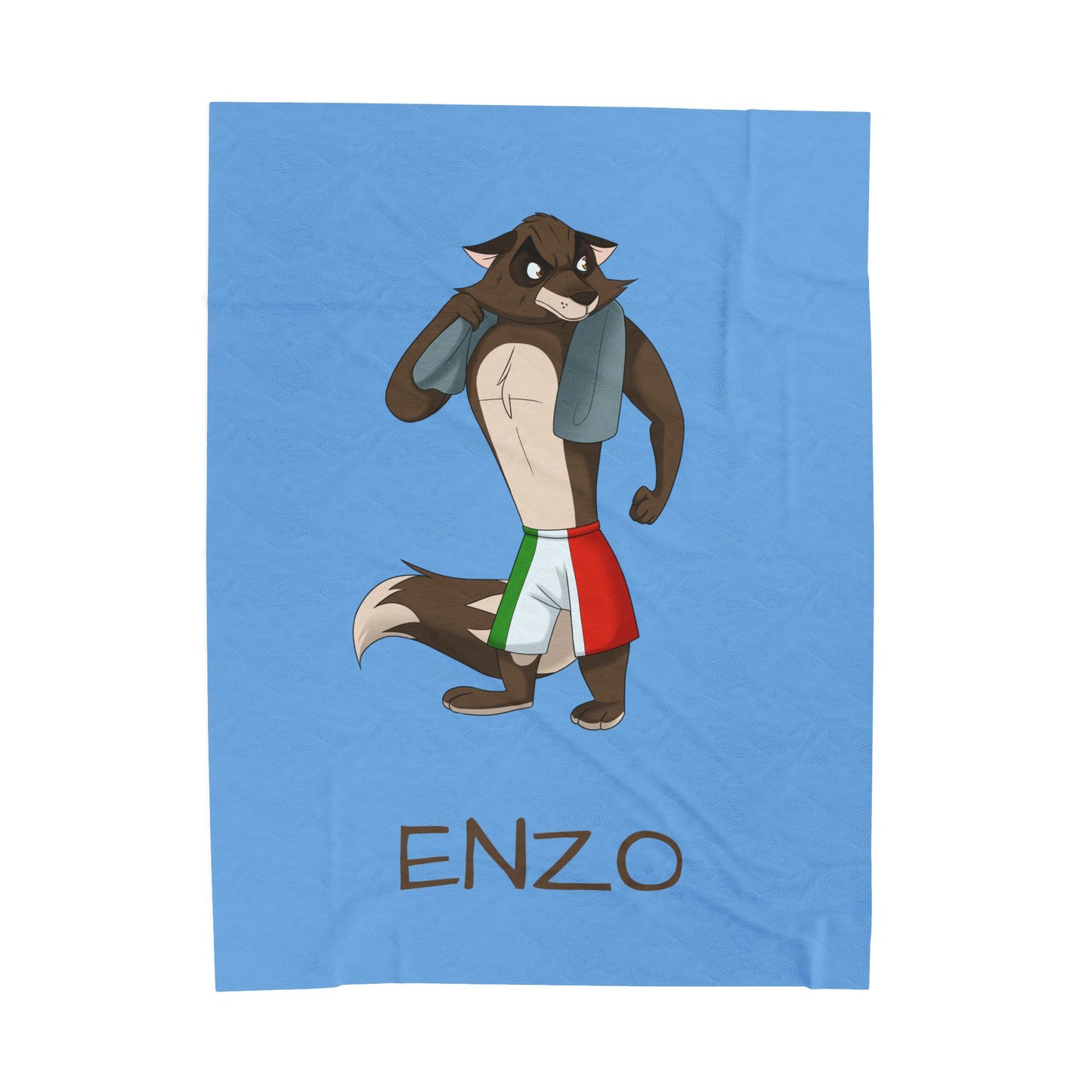 Cozy Custom Plush Blanket Featuring Enzo | Boxing Spirit Meets Heartfelt Comfort | The Cats and The Coons Gift for Little Fighters & Believers