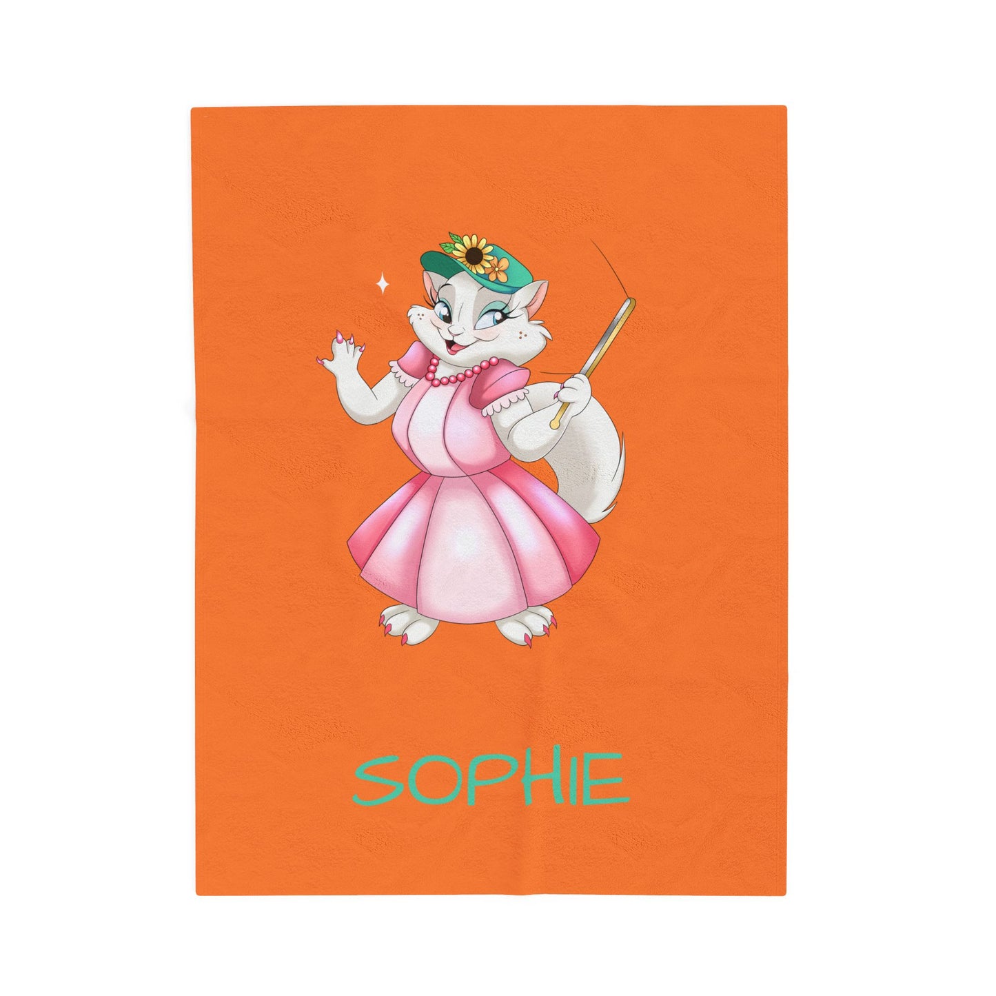 Personalized Plush Blanket Featuring Sophie | Custom Children’s Throw | Cute Baby Gift | The Cats and The Coons Comfort Collection