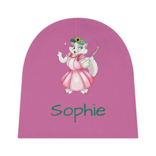 Personalized Sophie Baby Beanie Design, Cozy Infant Hat, Unique Baby Gift, Custom Name Beanie, AOP Baby Hat
