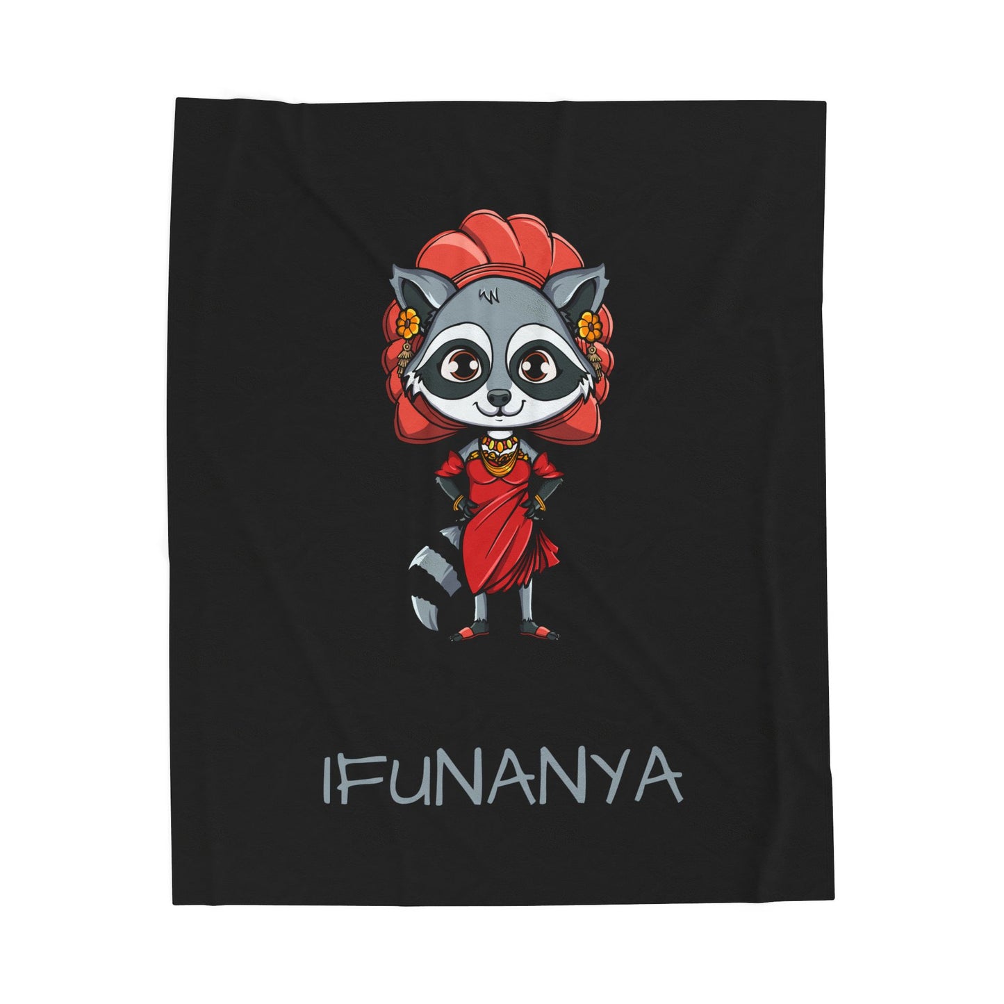 Cozy Children’s Blanket with Ifunanya Design | Custom Plush Throw Inspired by Nigerian-Igbo Art & Imagination | The Cats and The Coons Gift Idea