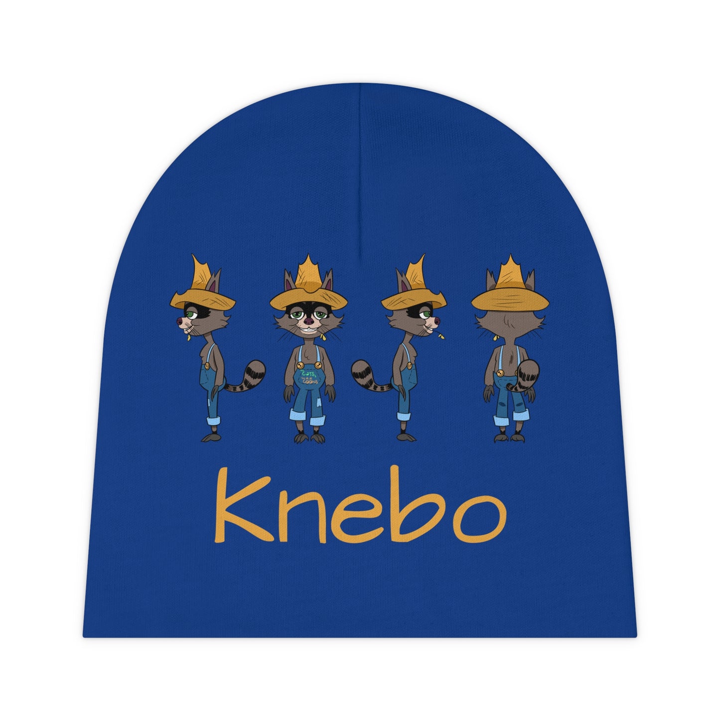 Adorable Baby Beanie with Knebo Raccoon Design, Infant Hat, Cute Baby Gift, Toddler Winter Accessory, Baby Shower Gift, AOP Beanie