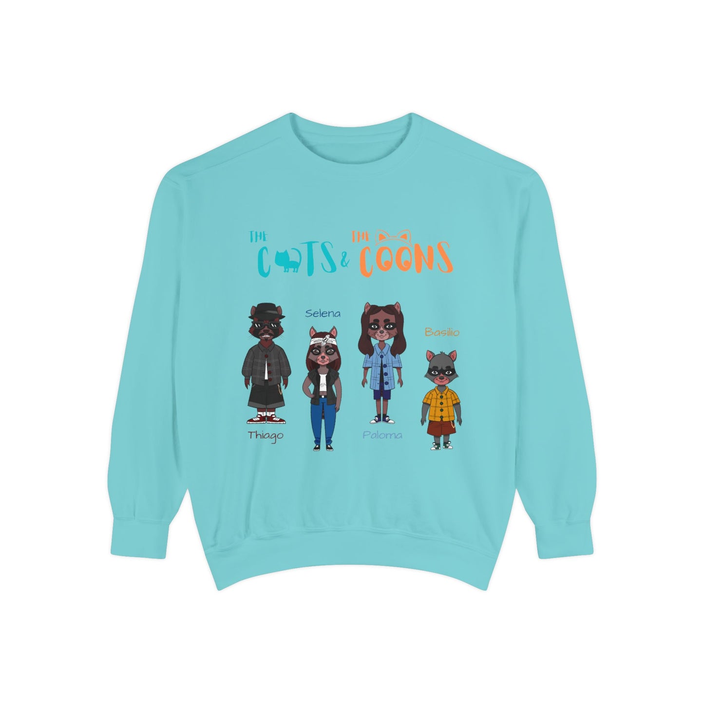 Whimsical Graphic Sweatshirt: Cozy Style for Cat and Raccoon Lovers - Perfect for Gift Giving, Casual Wear, Celebrations, Everyday Comfort