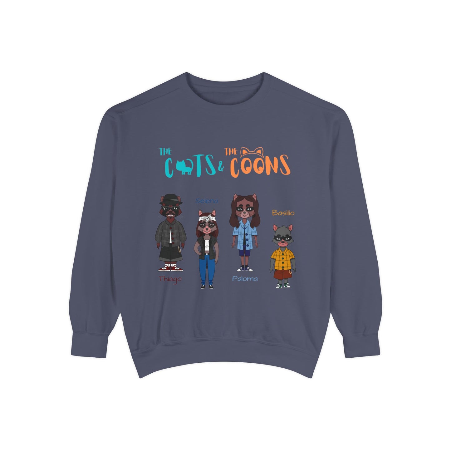 Whimsical Graphic Sweatshirt: Cozy Style for Cat and Raccoon Lovers - Perfect for Gift Giving, Casual Wear, Celebrations, Everyday Comfort