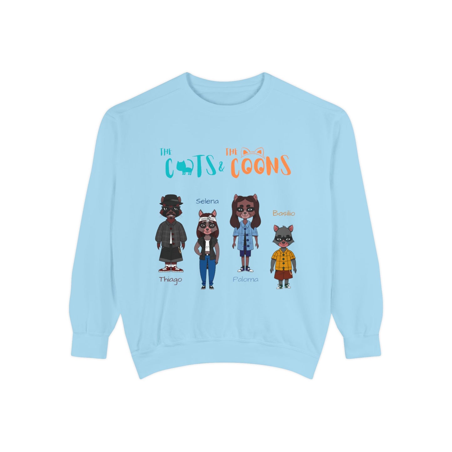 Whimsical Graphic Sweatshirt: Cozy Style for Cat and Raccoon Lovers - Perfect for Gift Giving, Casual Wear, Celebrations, Everyday Comfort